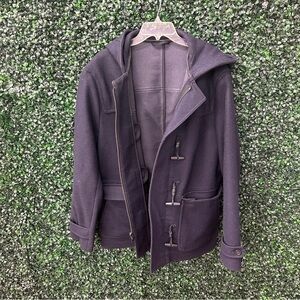 THEORY Dark Blue Wool Blend Coat - XXL (Broken Zipper)